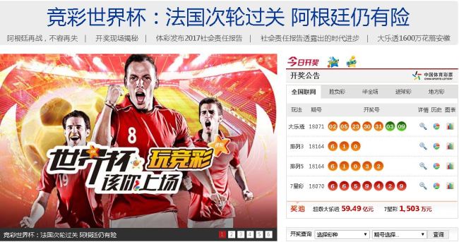 China Sports Lottery is the only authorized World Cup lottery agency. [Photo: lottery.gov.cn]