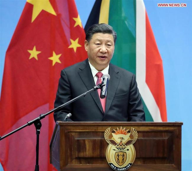 Chinese President Xi Jinping addresses the opening ceremony of the South Africa-China Scientists High Level Dialogue in Pretoria, South Africa, July 24, 2018.[Photo: Xinhua/Liu Weibing]