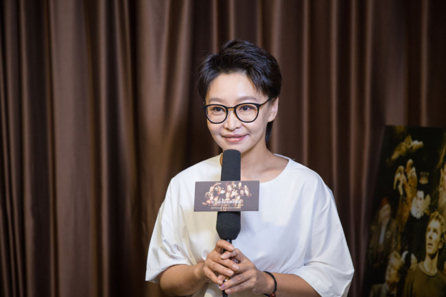 Liu Tianchi, a teacher with China's Central Academy of Drama, speaks to journalists at an open day for the International Theatre Live Festival in Beijing on Wednesday, August 8, 2018.[Photo: China Plus]