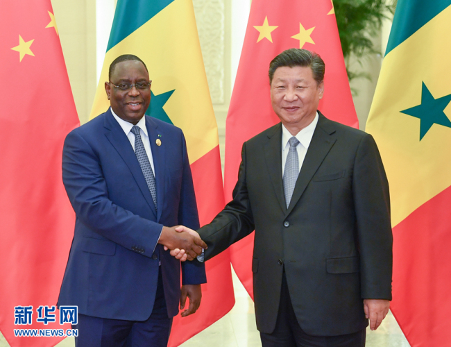 Chinese President Xi Jinping met with his Senegalese counterpart Macky Sall on Sunday ahead of the 2018 Beijing Summit of the Forum on China-Africa Cooperation (FOCAC).