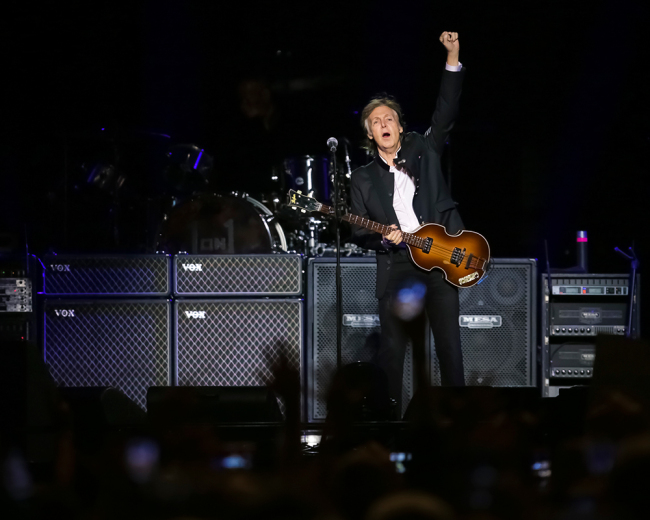 Paul McCartney performs on stage at the Prudential Center on Monday, Sept. 11, 2017 in Newark, NJ. (Photo: AP)