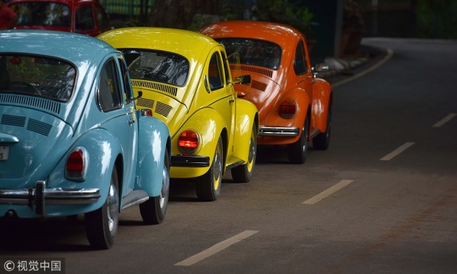 Beetle cars belonging to members of BCBC are seen parked, on June 24, 2018 in Bengaluru, India. [File photo: VCG]