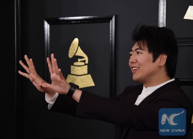 This file photo taken on February 12, 2017 shows Lang Lang arriving for the 59th Grammy Awards pre-telecast in Los Angeles, California. [Photo: Xinhua/AFP]