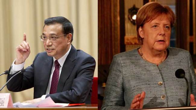 Chinese Premier Li Keqiang and German Chancellor Angela Merkel. [Photo: China Plus]