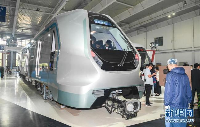 An intelligent subway train exhibits at Changchun Railway Exhibition in Jilin Province on September 7, 2018. [File photo: Xinhua]