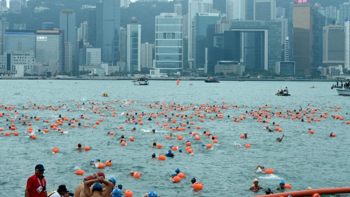 Thousands of swimmers participate annual Hong Kong Cross Harbour Swim ...