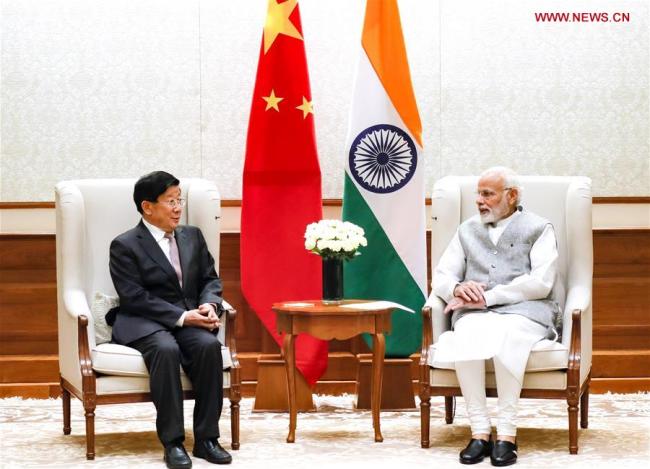 Indian Prime Minister Narendra Modi meets with Chinese State Councilor and Minister of Public Security Zhao Kezhi in New Delhi, India, Oct. 23, 2018. [Photo: Xinhua]