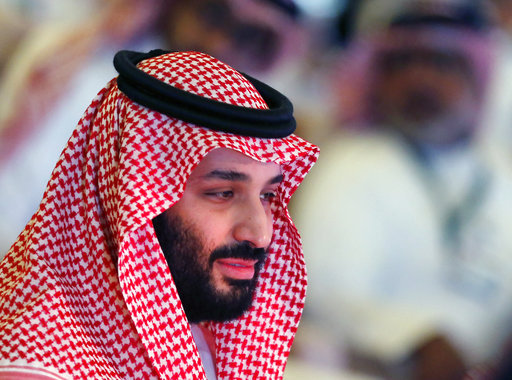 Saudi Crown Prince, Mohammed bin Salman, attends the second day of Future Investment Initiative conference, in Riyadh, Saudi Arabia, Wednesday, Oct. 24, 2018. [Photo:AP]