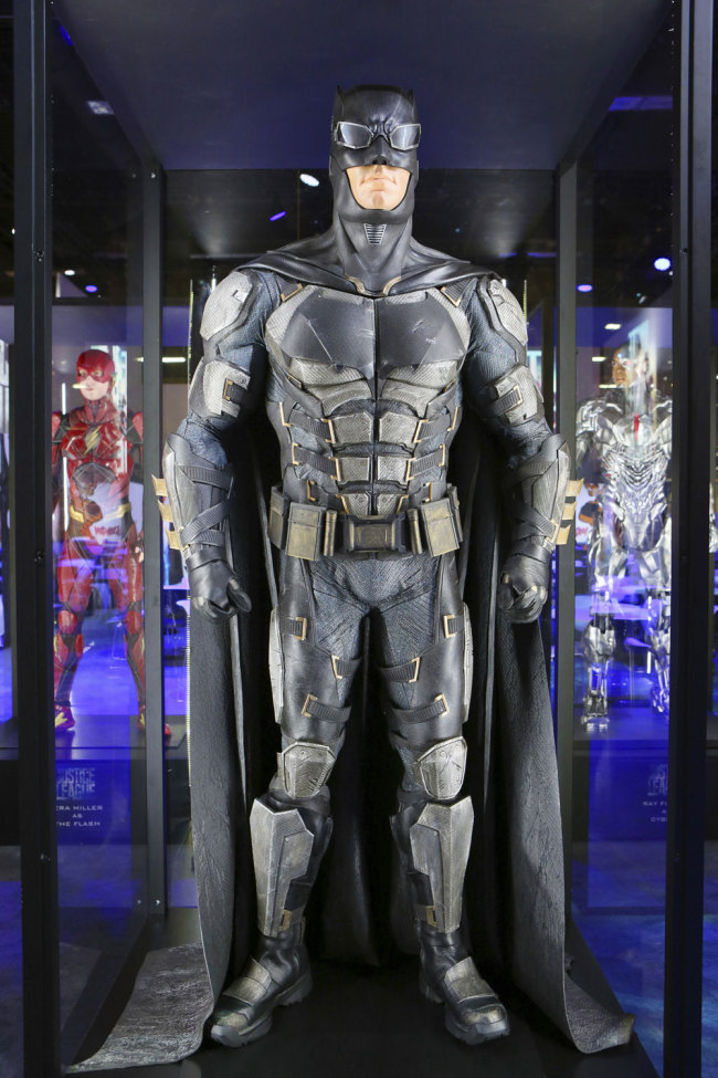 Batman's costumes showcased at Licensing Expo 2017 in Las Vegas.[Photo: AP/Ronda Churchil]