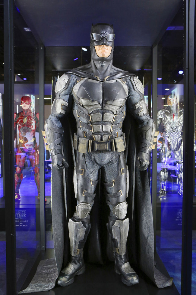 Batman's costumes showcased at Licensing Expo 2017 in Las Vegas.[Photo: AP/Ronda Churchil]