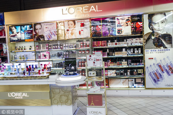 View of a L'Oreal store in Shanghai, China, October 24th, 2018. [Photo: VCG]