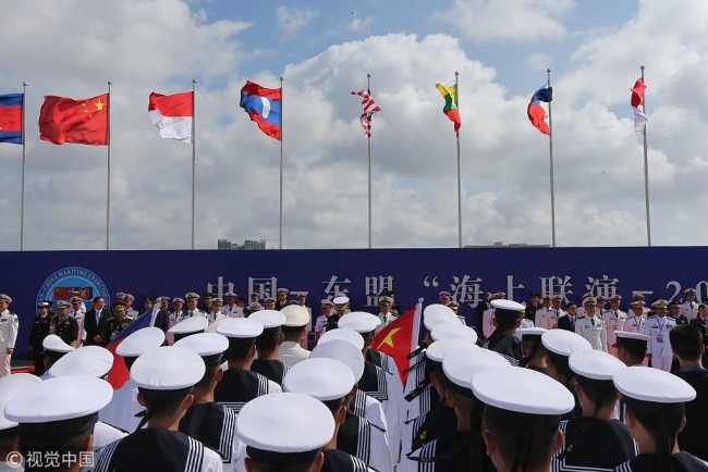 China and ASEAN hold a joint maritime exercise in the city of Zhanjiang in southern China on October 22, 2018. [Photo: VCG]