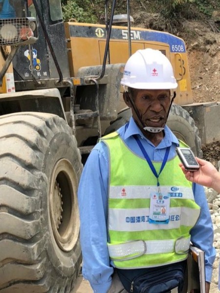 Daniel Somungai, Safety officer for road construction with China Harbour in Port Moresby [Photo: China Plus/ Zou Mincheng]