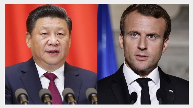 Chinese President Xi Jinping and French President Emmanuel Macron.[File Photo: China Plus]