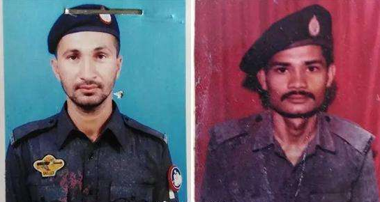 Two Pakistani police officers who got killed during an attack on the Chinese Consulate-General in the southern Pakistani city of Karachi on November 23, 2018. [Photo: Weibo.com]