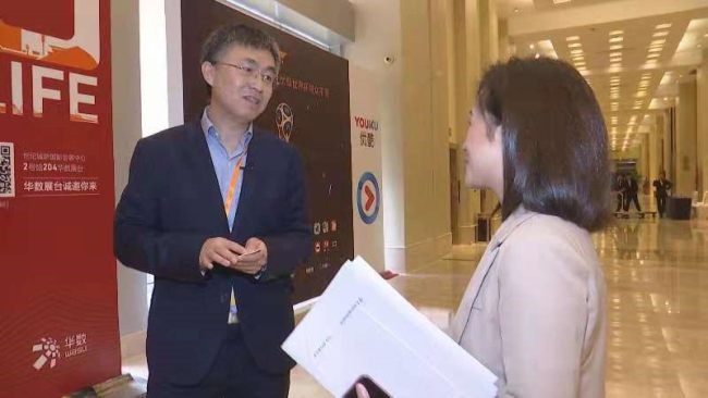 CGTN speaks to Li Yan, senior director in Technical Standards at Qualcomm Wireless Communication Technologies (China) Limited at the 6th China Internet Audio & Video Convention in Chengdu. [Photo:CGTN]