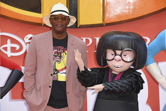 Samuel L. Jackson at the premiere of "Incredibles 2" held at the BFI Southbank Theatre on Sunday, July 8, 2018, in London. [Photo：AP]