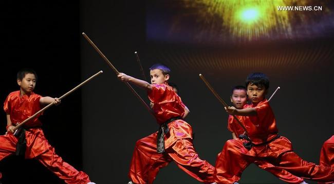 File Photo: A group of martial arts students perform during "The Legend of Shaolin 2018" show in Houston, Texas, the United States, on Nov. 11, 2018. [Xinhua]