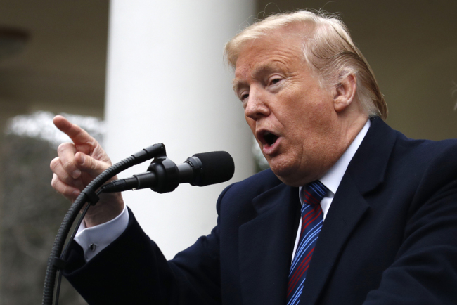 President Donald Trump speaks in the Rose Garden of the White House after a meeting with Congressional leaders on border security, Friday, Jan. 4, 2019, at the White House in Washington. [File photo: AP/Jacquelyn Martin]