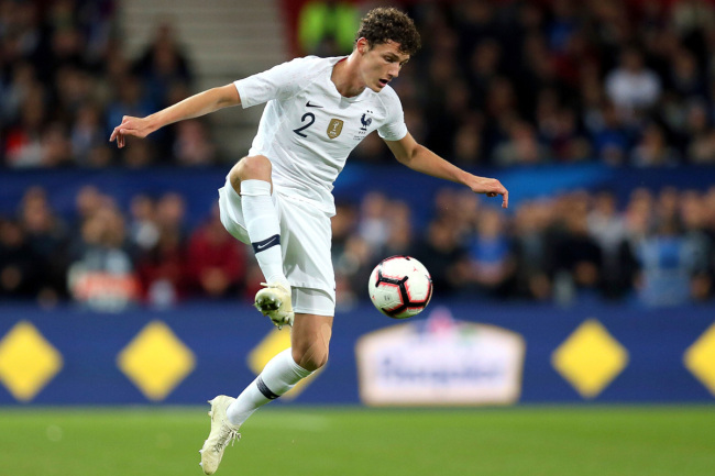In this Thursday, Oct. 11, 2018 photo France's Benjamin Pavard controls the ball during a friendly soccer match between France and Iceland, in Guingamp, western France. [Photo: AP]
