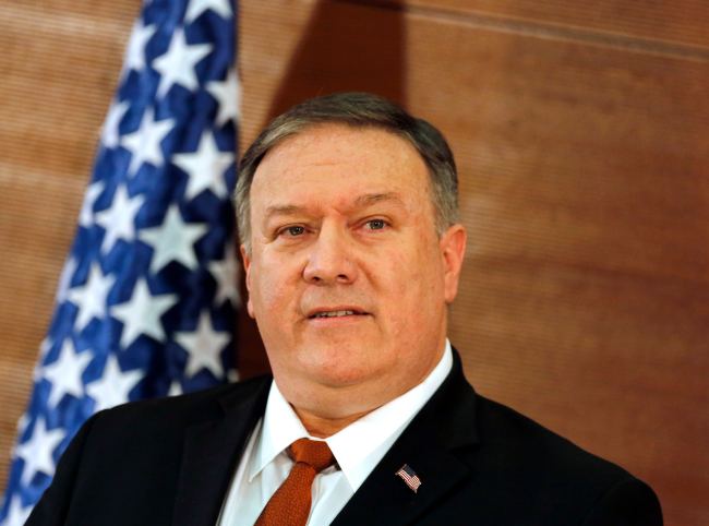 U.S. Secretary of State Mike Pompeo gives a speech at the American University in Cairo, Egypt, Thursday, Jan. 10, 2019. [Photo: IC]