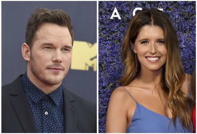 This combination of file photos shows Chris Pratt at the MTV Movie and TV Awards on June 16, 2018, in Santa Monica, Calif., left, and Katherine Schwarzenegger at Caruso's Palisades Village opening gala on Sept. 20, 2018, in Los Angeles, right. Pratt posted a photo of the Katherine Schwarzenegger sporting an engagement ring on Instagram Monday, Jan. 14, 2019. He wrote, “Sweet Katherine, so happy you said yes!” There’s no word when and where the wedding will take place. [File Photo: AP]