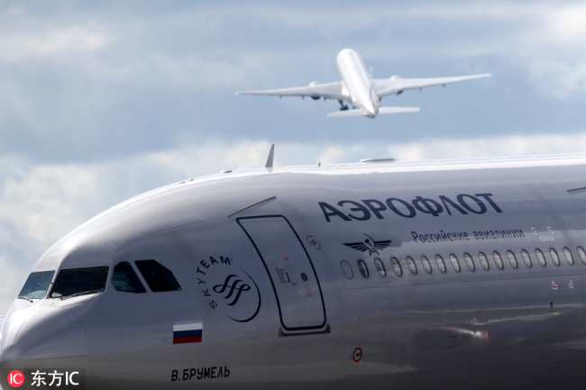 A civil jet airliners of Aeroflot Russian Airlines. [File photo: IC]