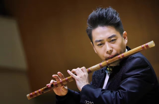 Ding Xiaokui, bamboo flute musician from China National Traditional Orchestra. [Photo courtesy of Ding Xiaokui]