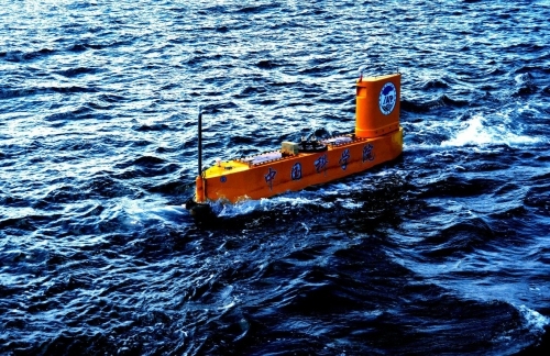 An unmanned semi-submersible vehicle (USSV) developed by Chinese Academy of Sciences. The photo was taken at the first USSV sea trial conducted in Bohai Bay near the port of Jingtang on 13 June 2017. [File Photo: Chinese Academy of Sciences]