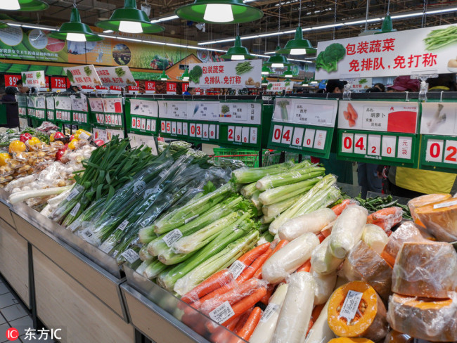A view of a supermarket in Shanghai, Feb. 14, 2019. [Photo: IC]