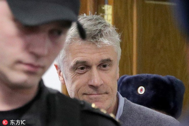 Michael Calvey, founder of the Baring Vostok Investment Fund, suspected of large-scale fraud, during a hearing at Moscow's Basmanny District Court on February 15, 2019. [Photo: TASS via IC/Sergei Bobylev]