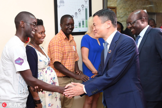 Alibaba founder Jack Ma attends a forum with Kenyan business leaders and entrepreneurs at Nailab in Nairobi, Kenya, July 20, 2017. [File photo: IC]