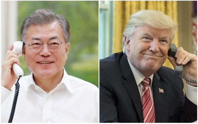 South Korean President Moon Jae-in and his U.S. counterpart Donald Trump [Photo: China Plus]