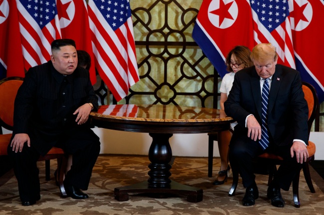 President Donald Trump meets North Korean leader Kim Jong Un, Thursday, Feb. 28, 2019, in Hanoi. [Photo via AP/Evan Vucci]