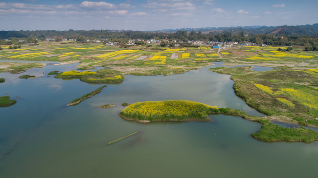 Aerial view of Minjiang River, Qingshen County, Sichuan Province. [Photo: IC]