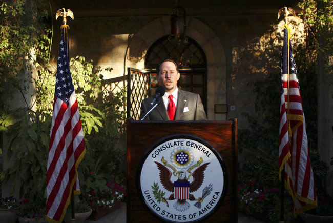 In this June 30, 201, file photo, then U.S. Consul General of Jerusalem Daniel Rubinstein gives a speech during a reception for the upcoming July 4 U.S. Independence Day celebrations at the American Consulate in Jerusalem. The United States has officially shuttered its consulate in Jerusalem, downgrading the status of its main diplomatic mission to the Palestinians by folding it into the U.S. Embassy to Israel. The announcement from the State Department came early Monday, March 4, 2019 in Jerusalem, the merger effective that day. [Photo: AP]