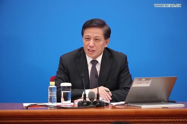 Zhang Yesui, spokesperson for the second session of the 13th National People's Congress (NPC), answers questions about the agenda of the session and the work of the NPC during a press conference at the Great Hall of the People in Beijing, capital of China, March 4, 2019. The second session of the 13th NPC will open in Beijing on March 5. [Photo: Xinhua/Jin Liwang]