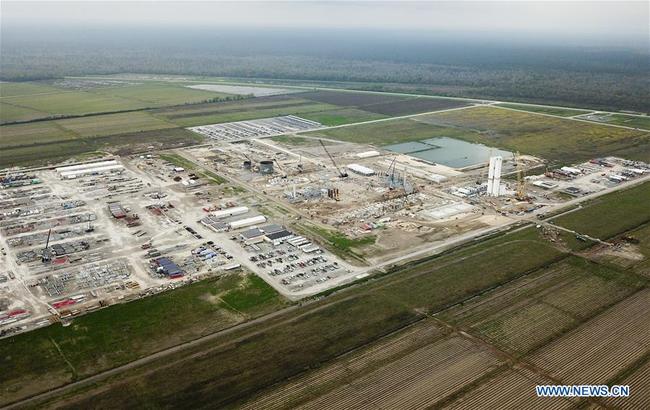 Aerial photo taken on Feb. 28, 2019 shows the construction site of Yuhuang's methanol project, the largest greenfield investment in methanol by Chinese company Yuhuang, in St. James Parish, Louisiana, the United States. [Photo: Xinhua]