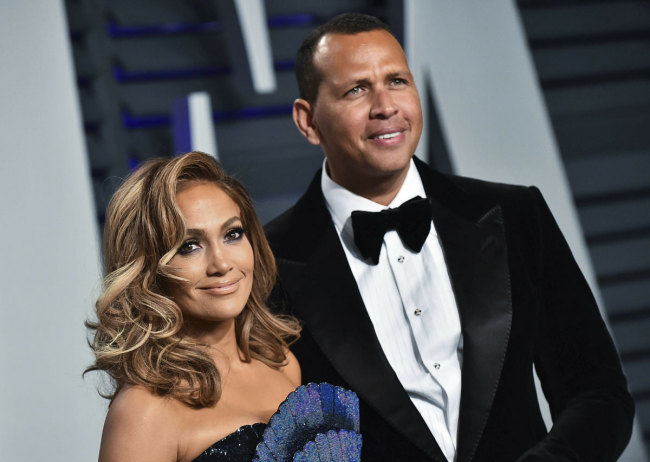 Jennifer Lopez and Alex Rodriguez at the 2019 Vanity Fair Oscary Party in Los Angeles, CA.[File photo: AP/KGC-11/STAR MAX]