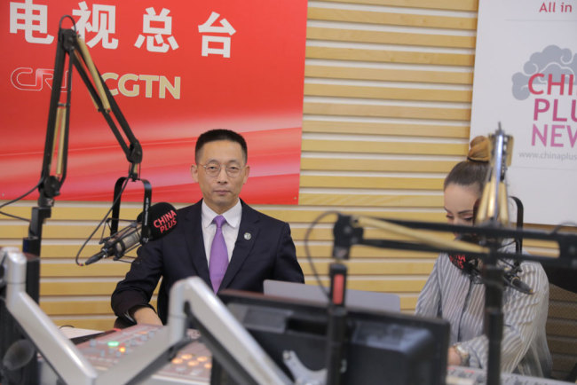 Shi Yigong, a member of the 13th National Committee of the Chinese People's Political Consultative Conference (CPPCC), receives an interview on livestream at China Plus with China Media Group ahead of the opening of the second session of the 13th CPPCC National Committee in Beijing, March 1, 2019. [Photo: China Plus/Chen Fei]