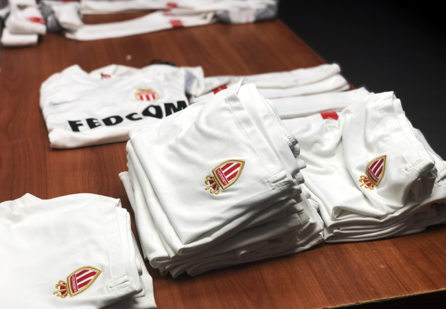The club shirts for Monaco Football Club. [Photo: China Plus]
