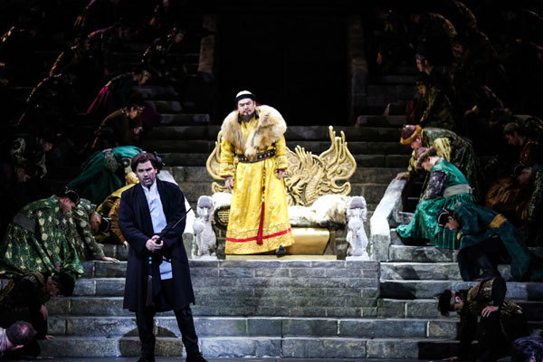 A stage photo of Chinese opera "Marco Polo." [Photo: China Plus]