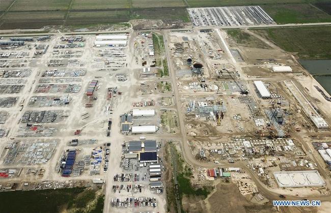 Photo taken on Feb. 28, 2019 shows the construction site of Yuhuang's methanol project in St. James Parish, Louisiana, the United States. [Photo: Xinhua]