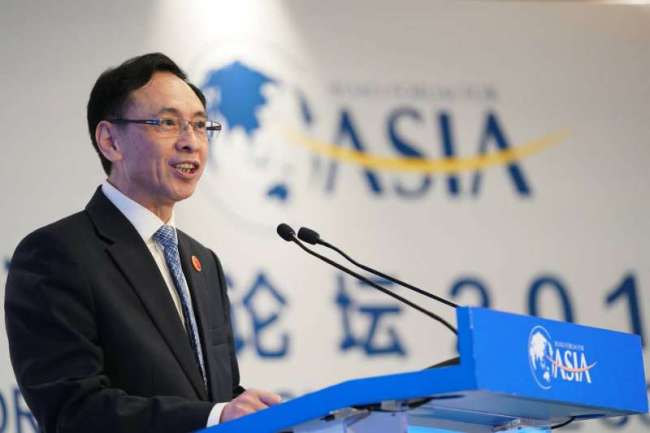 Yan Xiaoming, vice president of China Media Group, delivers a speech during the Boao Forum for Asia annual conference in Boao, Hainan Province. [Photo: China Plus]