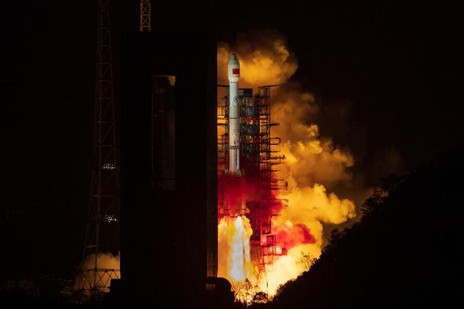 The Tianlian II-01 satellite is launched by a Long March-3B carrier rocket at the Xichang Satellite Launch Center in southwest China's Sichuan Province, on March 31, 2019. [Photo: Xinhua/Guo Wenbin]