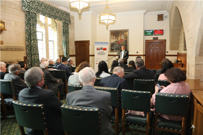 Chinese Ambassador to Britain Liu Xiaoming gives a briefing on China's "two sessions" in the British parliament on Monday, April 1, 2019. [Photo: fmprc.gov.cn]