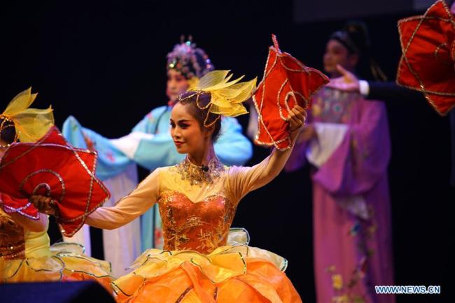 Chinese artists perform on stage in Prague, Czech Republic, April 24, 2019. [Photo: Xinhua]