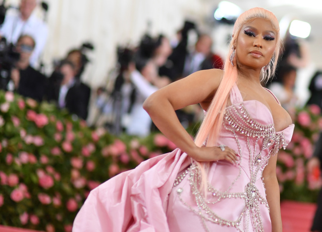 US rapper Nicki Minaj arrives for the 2019 Met Gala at the Metropolitan Museum of Art on May 6, 2019, in New York. [Photo: AFP]