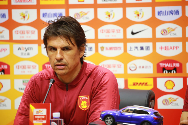 Hebei China Fortune head coach Chris Coleman speask at the press conference ahead of the 9th round of Chinese Super League game in Shijiangzhuang on May 10, 2019. [Photo: IC]