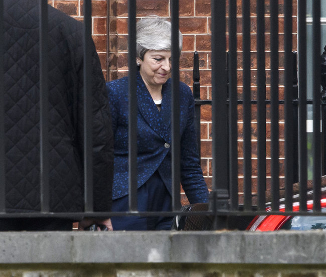 UK Prime Minister Theresa May is seen leaving Downing Street in Westminster, London. May 16, 2019. [Photo: IC]